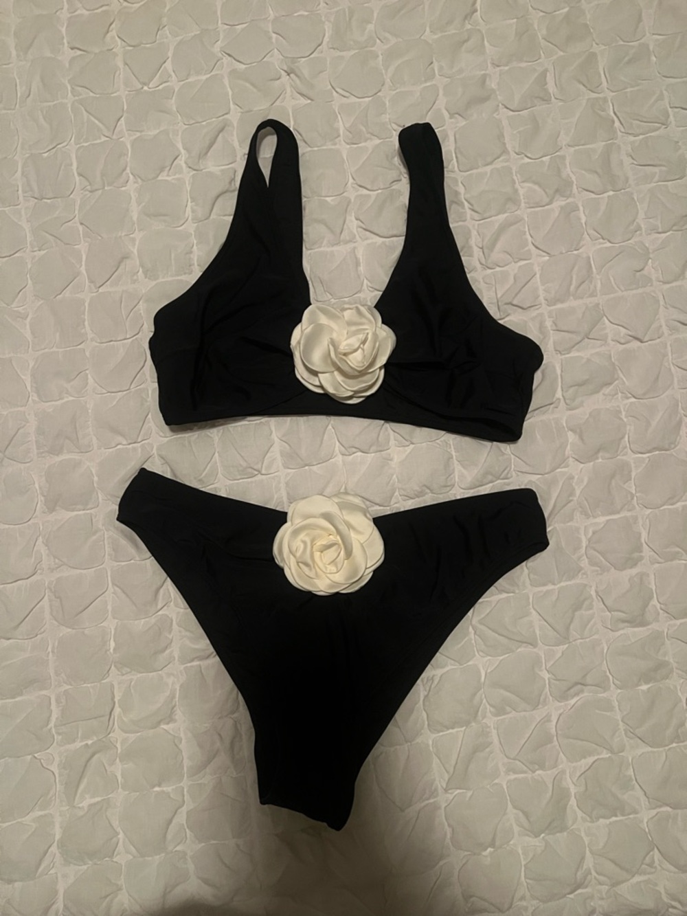 Black Bikini with floral detail
